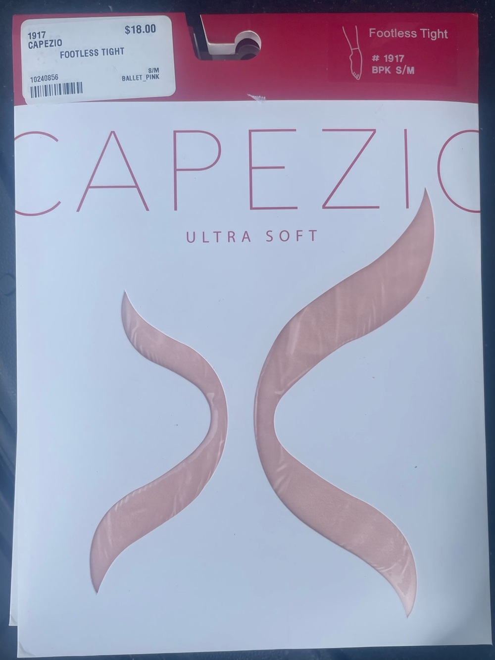 Capezio Matte Semi-Opaque Footless Tights in Ballet Pink s/m dance pantyhose